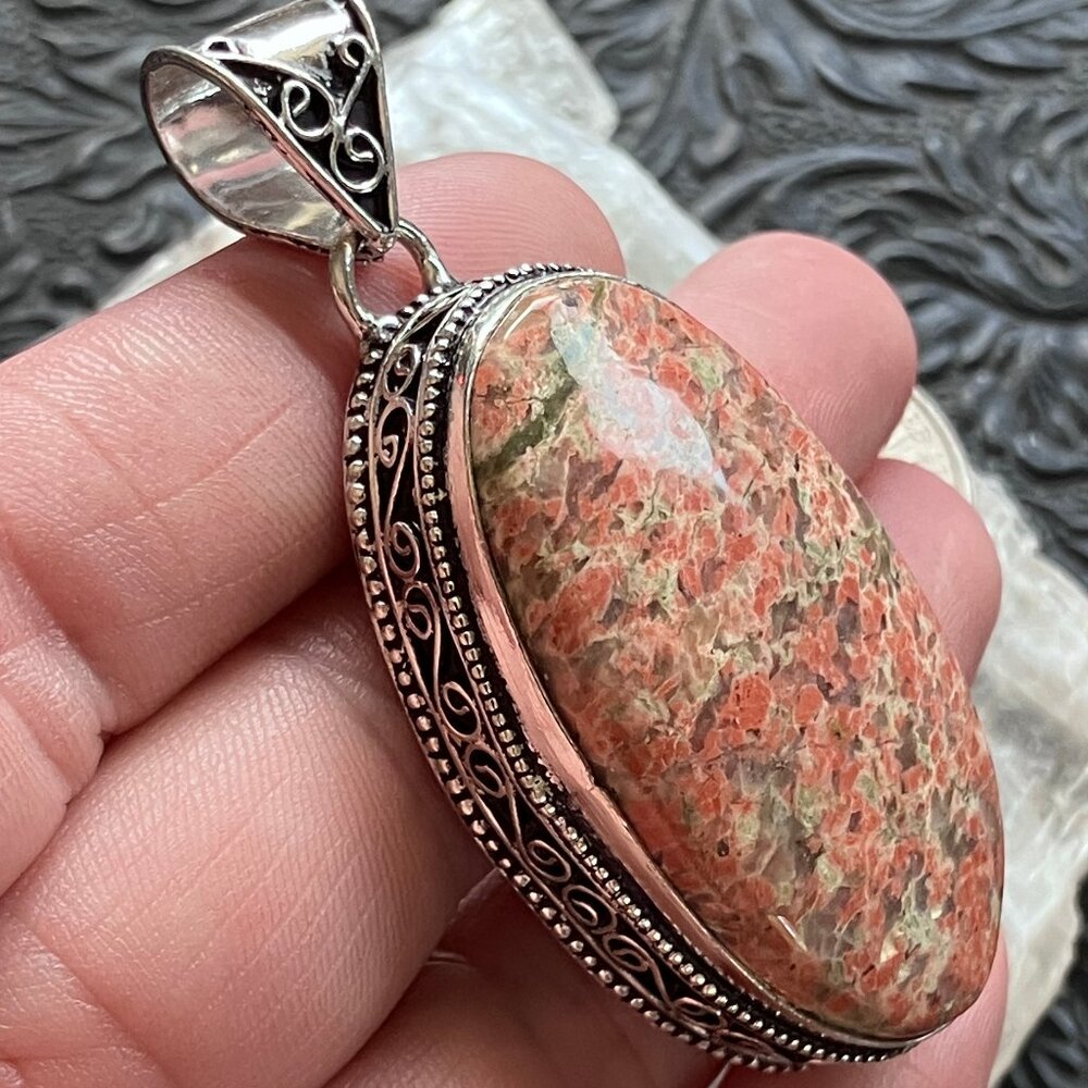 Unakite Stone Jewelry Crystal Pendant